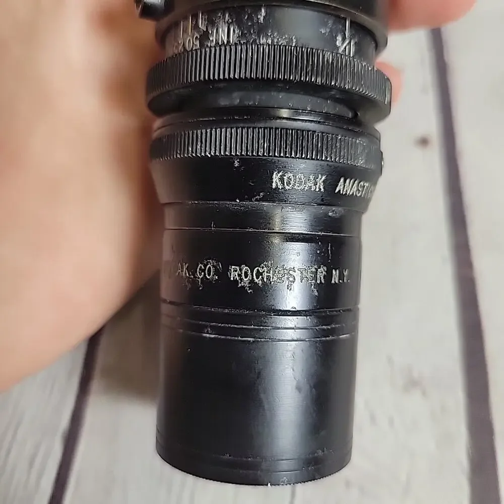 Vtg Kodak Cine Anastigmat F-2.7 63mm Movie Film Camera Lens Black Defense USA